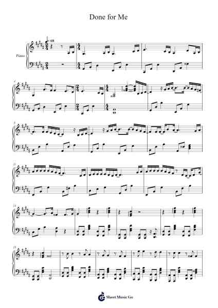 Done for Me 乐谱由 Punch - 编曲 Juneham Kentcooke