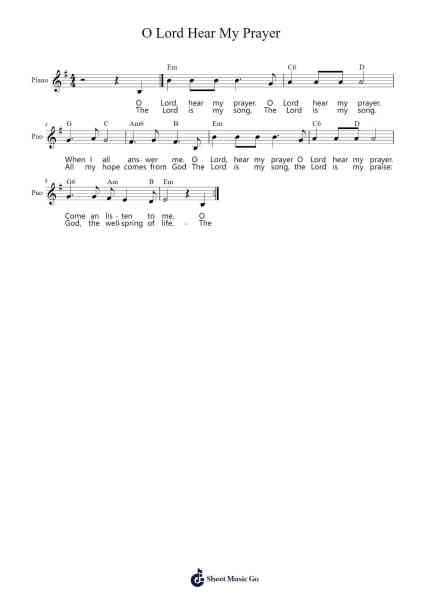 O Lord Hear My Prayer 乐谱由 Rosfe - 编曲 Holtlix