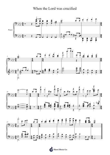 When the Lord was crucified 楽譜 by Isaac Watts-Arr.Gardi Clairero