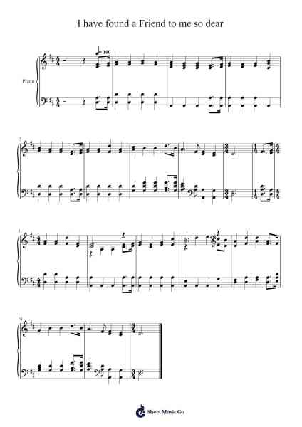 I Have Found a Friend to Me So Dear 楽譜 by Isaac Watts-Arr.Gwenje Cookmike