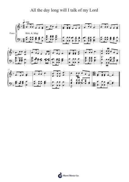 All the day long will I talk of my Lord Sheet Music by Isaac Watts-Arr.Pehall