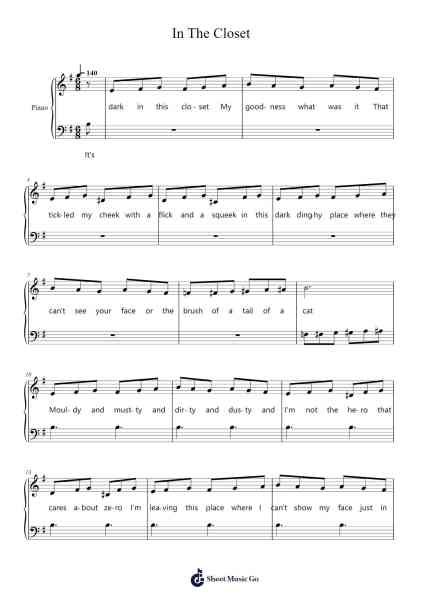 In The Closet Notenblatt von undefined-Arr.Mickkay