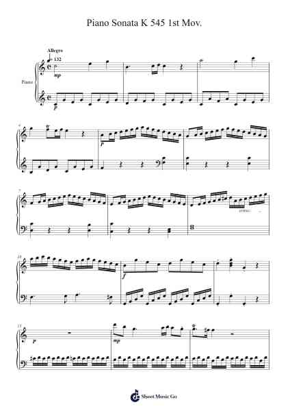 Piano Sonata No. 16 in C Major, K. 545: I. Allegro Sheet Music by Wolfgang Amadeus Mozart-Arr.Handre Raekiel