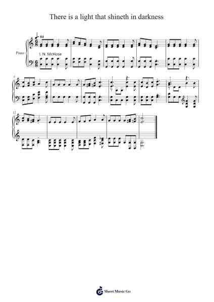 There is a light that shineth in darkness Notenblatt von Isaac Watts-Arr.Springlome Xebloor