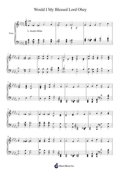 Would I My Blessed Lord Obey Sheet Music by Isaac Watts-Arr.Ciscer Georyale