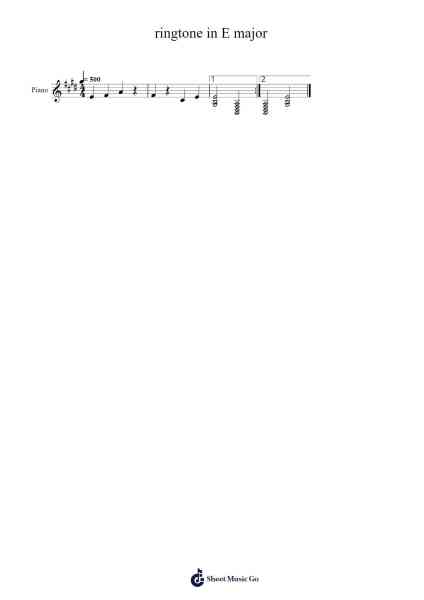 ringtone in E major Ноты для фортепиано от Michael Iurovetski-Arr.Woolfleen Juskirk