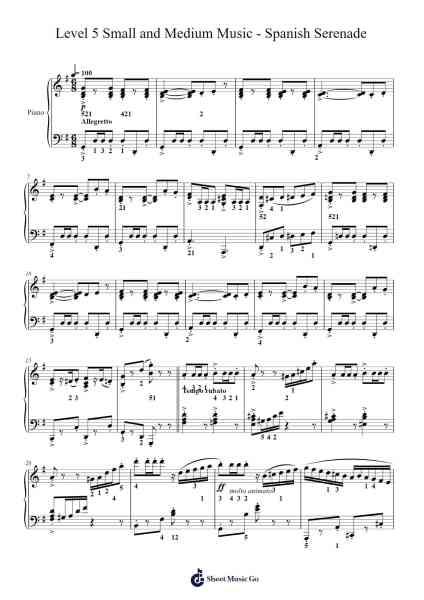 Level 5 Small and Medium Music - Spanish Serenade Sheet Music by undefined-Arr.Bushple