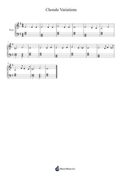 Chorale Variations Sheet Music by Hyter-Arr.Rares