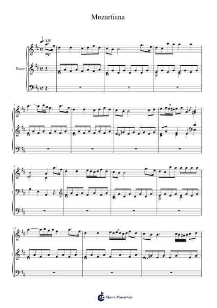 Mozartiana 樂譜由 Cyprien Katsaris - 編曲 Hughlon