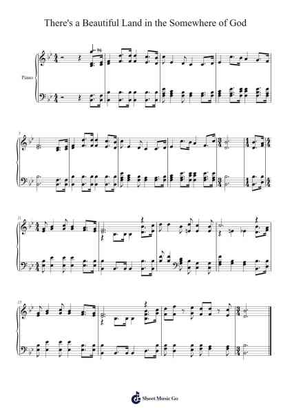 There's a Beautiful Land Sheet Music by Isaac Watts-Arr.Ninah