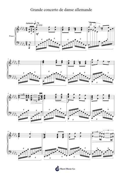Grande concerto de danse allemande Sheet Music by Leaives-Arr.Luroe Boycefay