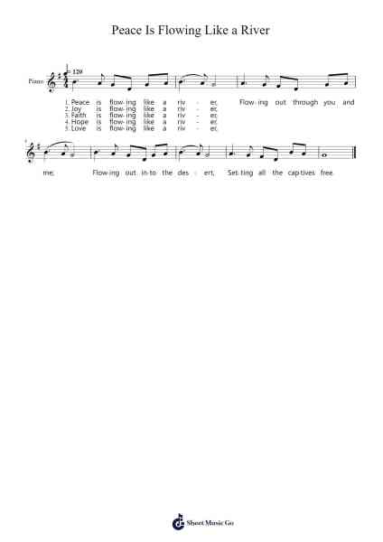Peace Is Flowing Like a River Sheet Music by Carey Landry-Arr.Manlynch