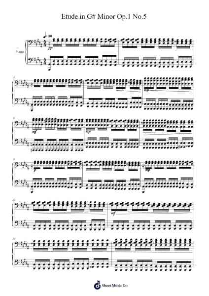 Etude in G# Minor, Op. 1 No. 5 樂譜由 chunhofung1 - 編曲 Jeamesqy