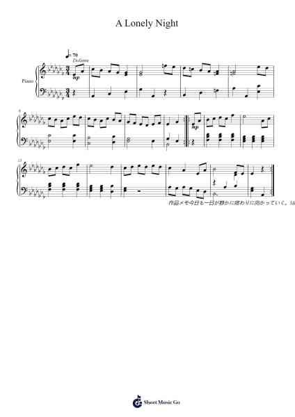 A Lonely Night Sheet Music by Faithelip-Arr.Raemen