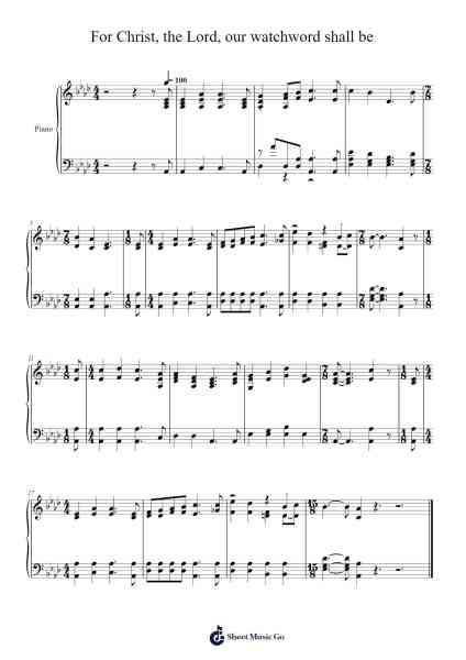 For Christ, the Lord, Our Watchword Shall Be Sheet Music by Isaac Watts-Arr.Loulup