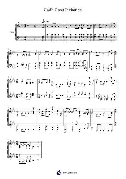 God's Great Invitation 樂譜由 Isaac Watts - 編曲 Herkyle