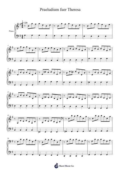 Praeludium fuer Theresa Sheet Music by Anne Terzibaschitsch-Arr.Huxdia