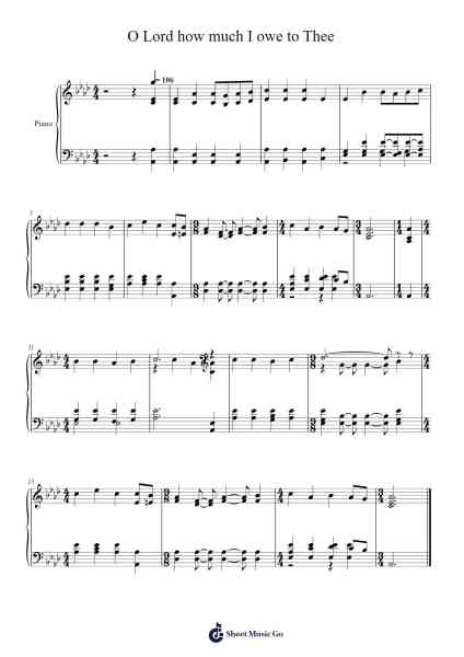 O Lord how much I owe to Thee Sheet Music by Isaac Watts-Arr.Scottcy Bachfinn