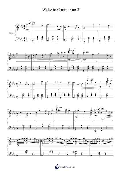 Waltz in C minor no 2 Sheet Music by Thomas Hegarty-Arr.Hobryce Cookeniei