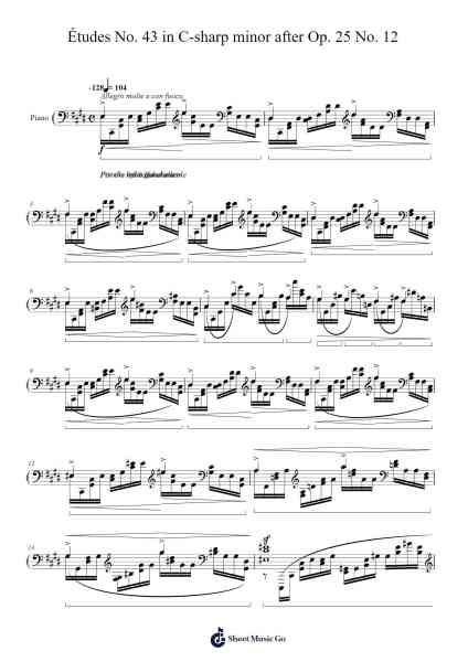 Studies on Chopin's Études No. 43 in C-sharp minor after Op. 25 No. 12 樂譜由 Leopold Godowsky - 編曲 Mickmin