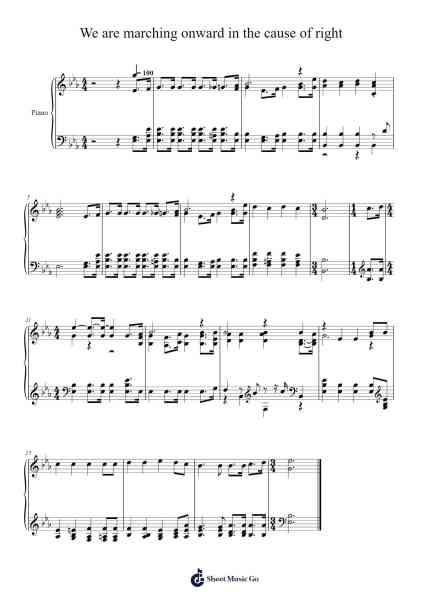 We Are Marching Onward in the Cause of Right 乐谱由 Isaac Watts - 编曲 Pipril