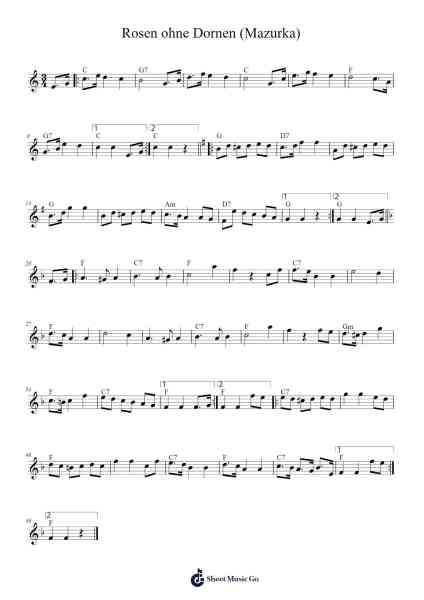 Rosen ohne Dornen (Mazurka) 楽譜 by Rayne Sherman-Arr.Franling Godrwood