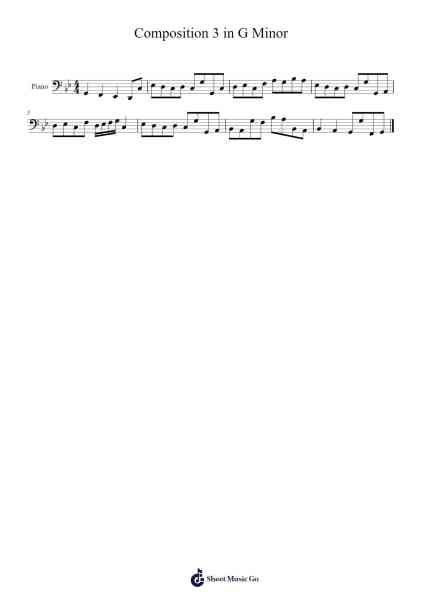 Composition 3 in G Minor 악보 Ben Reid - 편곡 Pearroe