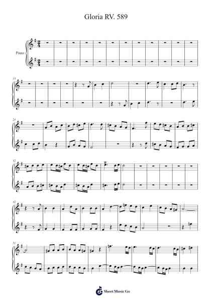 Gloria RV. 589 Sheet Music by Antonio Vivaldi-Arr.Prupert Cookegram