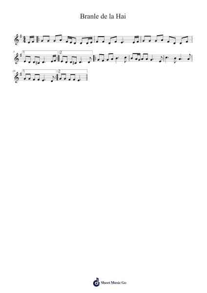 Branle de la Hai Sheet Music by undefined-Arr.Tutlyn Bradpeare