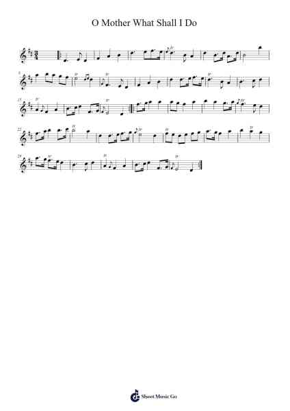 O Mother What Shall I Do Sheet Music by f0lk-Arr.Chandys Jehan