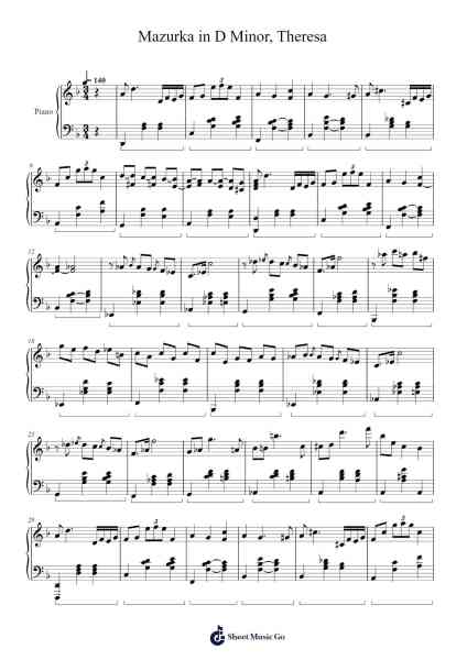 Mazurka in D Minor, Theresa Sheet Music by Theresa-Arr.Krisbe Chadky