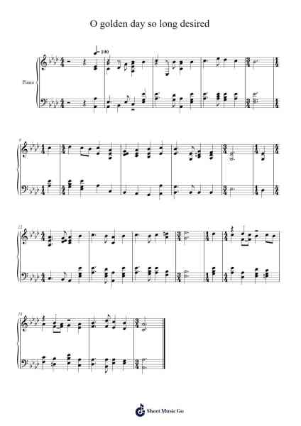 O golden day so long desired 樂譜由 Isaac Watts - 編曲 Dwightbright