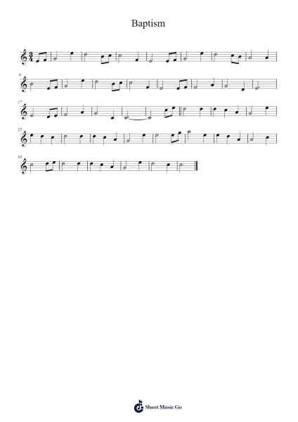 Baptism Sheet Music by f0lk-Arr.Simpbrown