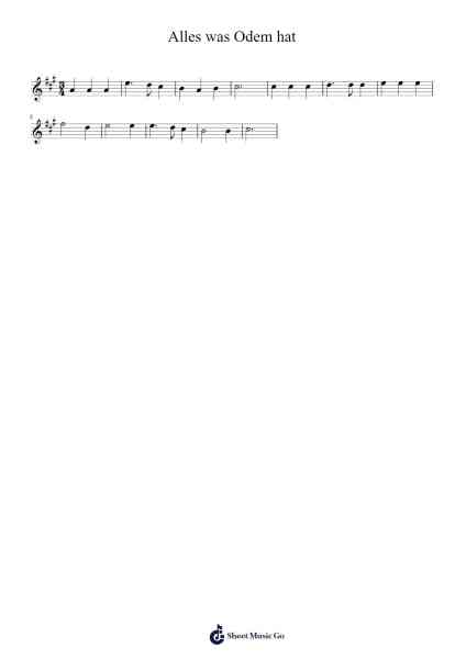 Alles was Odem hat 樂譜由 Savannah Lane - 編曲 Holtling