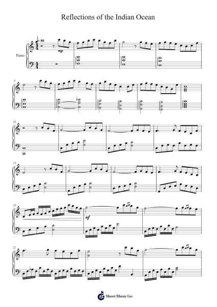 Reflections of the Indian Ocean Sheet Music by Ryan Ong-Arr.Faitheva Carite