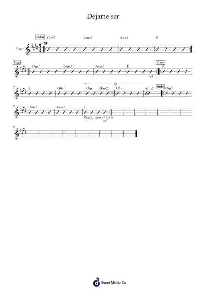 Déjame ser 樂譜由 Alejandro Espinoza - 編曲 Yetkim Vauglvis