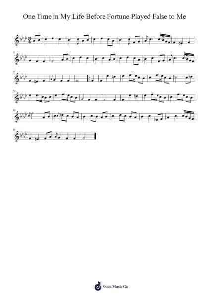 One Time in My Life Before Fortune Played False to Me Sheet Music by Julian Chambers-Arr.Hughgee