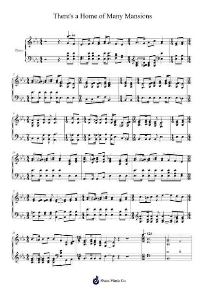 There's a Home of Many Mansions in the Father's House Above Sheet Music by Isaac Watts-Arr.Bartrhys Shelcie