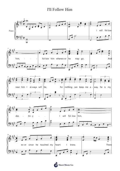 I'll Follow Him Sheet Music by undefined-Arr.Cofearl