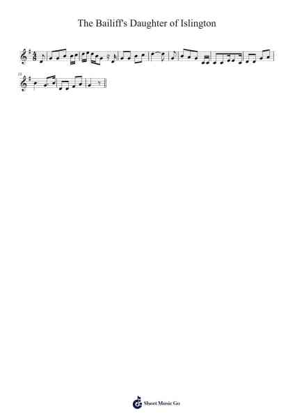The Bailiff's Daughter of Islington Sheet Music by Pesanta-Arr.Gemgene