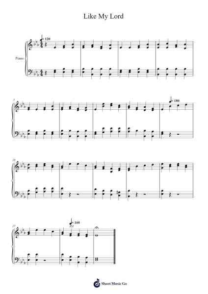 Like My Lord Sheet Music by W. M. Pettigrew-Arr.Milesbloor