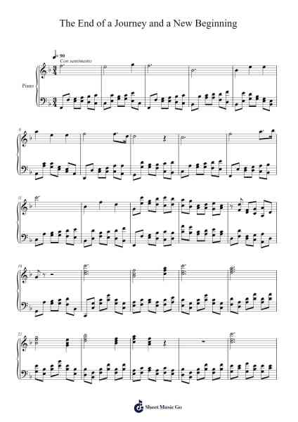 The End of a Journey and a New Beginning Sheet Music by Faithelip-Arr.Faitheva Carite