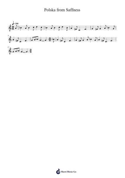 Polska from Saffness Sheet Music by Trad Swedish-Arr.Faitheva Carite