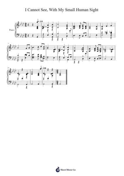 I Cannot See, With My Small Human Sight (Mountain) Musica per pianoforte di Isaac Watts - Arr.Trollfax