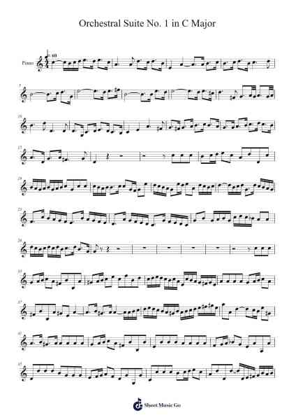 Orchestral Suite No. 1 in C Major 樂譜由 Johann Sebastian Bach - 編曲 Juddton Mucott