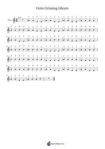 Grim Grinning Ghosts โน้ตเพลงโดย undefined-Arr.Earlram
