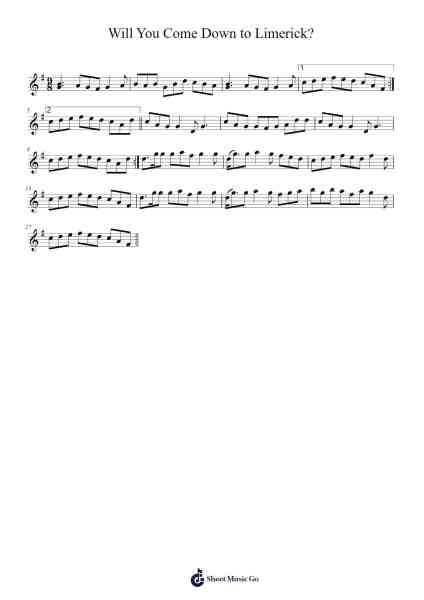 Will You Come Down to Limerick? 楽譜 by undefined-Arr.Ianlay Hullee