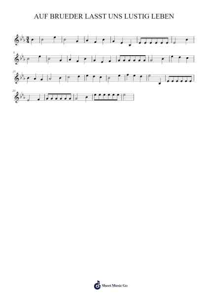 AUF BRUEDER LASST UNS LUSTIG LEBEN Sheet Music by HealthFizz-Arr.Chloepole