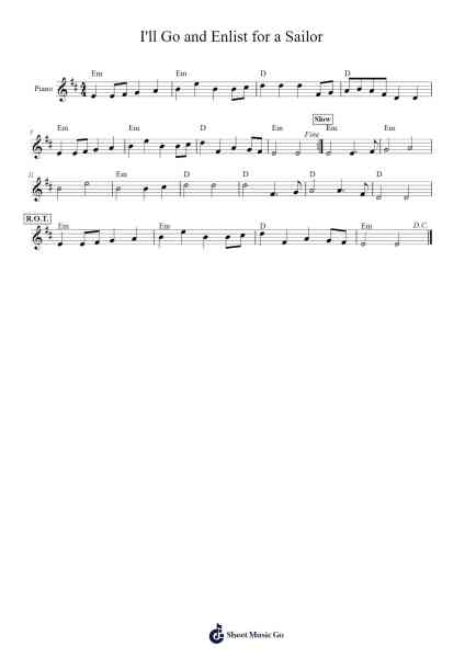 I'll Go and Enlist for a Sailor Sheet Music by undefined-Arr.Beroll