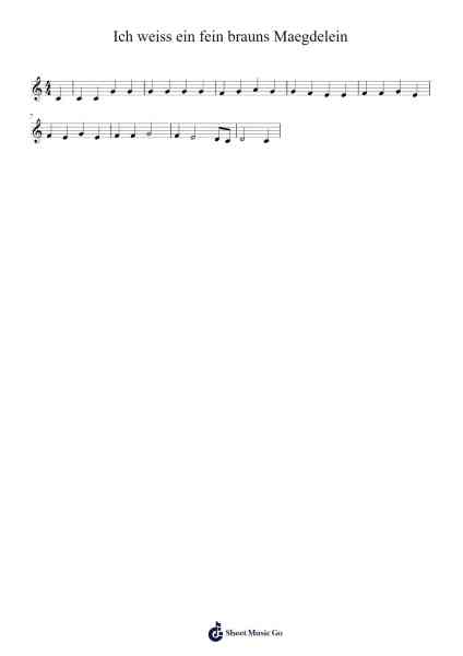 Ich weiss ein fein brauns Maegdelein โน้ตเพลงโดย Playce-Arr.Toddjoy